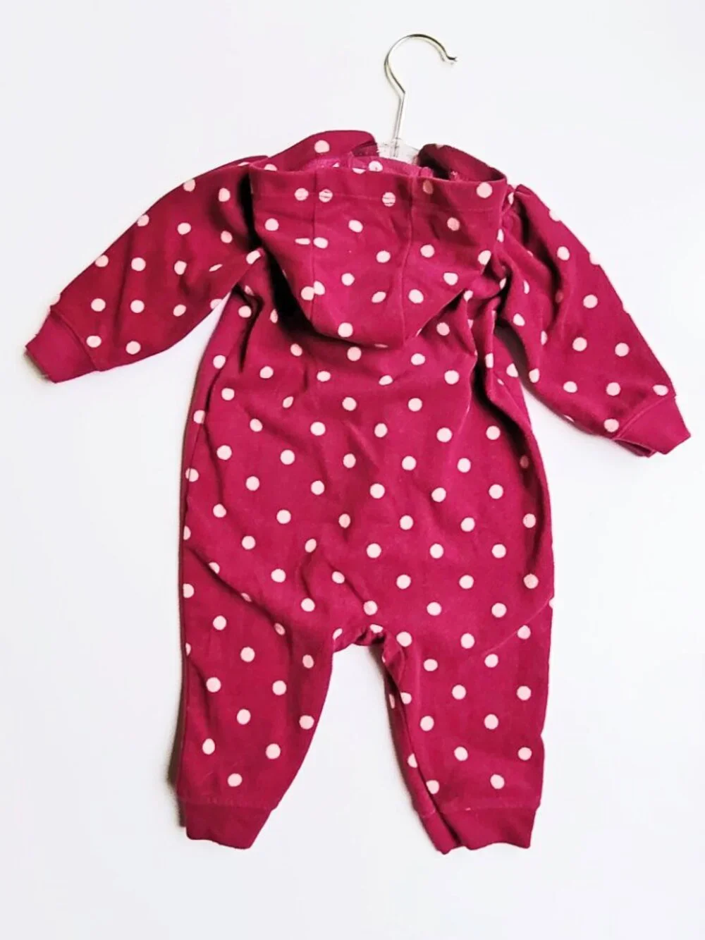 Carter's Child of Mine Raspberry Fleece 4-Season Sleep & Play Polka Dots 3- 6 m